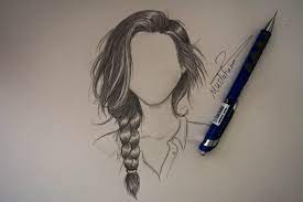 رسم الشعر بالرصاص بتسريحة الظفيرة how to draw hair hope art indie photography