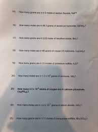 Adventure as with ease as. Solved Mole Calculation Worksheet 1 How Many Moles Are I Chegg Com