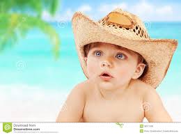 Baby Boy In Cowboy Hat On Beach Stock Photo Image Of Closeup Adorable 30517430