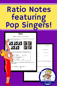 A Fun Way To Learn Basic Ratio Facts This Note Sheet Uses Famous Pop Singers To Create Ratios Covers T Teaching Third Grade Pop Singers First Year Teachers