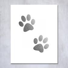 Paw Prints Silver Foil Decor Dog Or Cat Person Home Wall Art Print Animal Lover Metallic Poster 8 Inches X 10 Inches Digibuddha Tm Real Foil Art Prints Are Ma