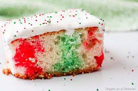 Poke cakes are both easy to make and easy to customize. Christmas Jello Poke Cake Recipe Christmas Rainbow Cake