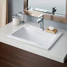 This drop in vessel features chinese ceramics topped with a modern design. Cheviot Manhattan White Porcelain Drop In Or Undermount Square Bathroom Sink With Overflow Drain 17 75 In X 19 75 In In The Bathroom Sinks Department At Lowes Com