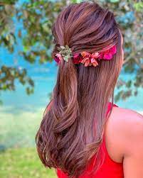 27 Effortlessly Stylish Half Tie Hairstyles We Spotted On Real Brides Open Hairstyles Bridal Hairdo Bridal Hair Inspiration