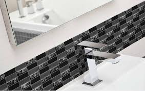 Add a metallic finish with our silver glass penny round mosaic tiles to add sparkle and shine in a classic tile shape. Sparkle Black Glass Mosaic Subway Tiles Rocky Point Tile Online Tile Store