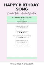 Easy 17 Key Kalimba Tabs Happy Birthday Song Numbered Notation Song Notes Birthday Songs Piano Notes Songs