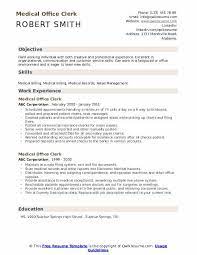Maybe you would like to learn more about one of these? Medical Office Clerk Resume Samples Qwikresume