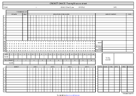Cricket Score Sheet 2 Pdfsimpli