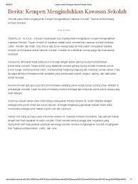Sepasukan polis telah berjaya menumpaskan satu sindiket mencuri kereta di kuala lumpur. Contoh Contoh Karangan Sekolah Rendah Berita Kempen Mengindahkan Kawasan Sekolah