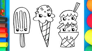 Ice cream printables on clipart library. How To Draw Cute Ice Cream Fun Kids Coloring Page Youtube