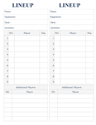 Baseball lineup cards are used most often by coaches to create the player lineup for their team. 33 Printable Baseball Lineup Templates Free Download á… Templatelab