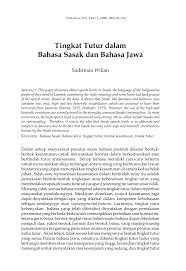 Sudut pandang (istilah bahasa inggrisnya adalah: Pdf Tingkat Tutur Dalam Bahasa Sasak Dan Bahasa Jawa