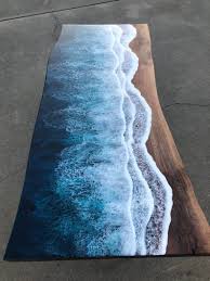 Amazing Live Edge Walnut Ocean Resin Coffee Table Resin Table Resin Art Epoxy Resin Table