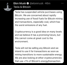 He also made a cryptic tweet that says, in retrospect, it was inevitable. Aaron Rupar On Twitter Elon Musk S Tweet Cratered The Bitcoin Market