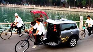Mini Clubman Rickshaws Running Around Beijing