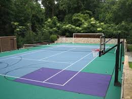 Football, futsal, basketball, handball, hockey, tennis, volleyball… Backyard Multisport Court Right Beside The Pool And Gym