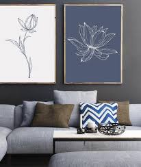 Bedroom wall decor living room wall decor bedroom wall art room decor aesthetic flower wall art above bed decor peony navy blue wall art set. Bedroom Wall Art 2 Piece Minimalist Flower Print Blue Wall Etsy Blue Wall Decor Bedroom Blue Wall Decor Blue Wall Art