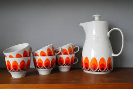 70er Vintage Retro Kaffeeservice Kanne Tassen Kaffeeservice Retro Porzellan Geschirr