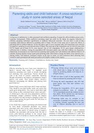 Here is how parents can help. Pdf Parenting Skills And Child Behavior A Cross Sectional Study In Some Selected Areas Of Nepal