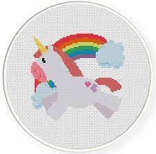 Aida 14, white 197w x 140h stitches size(s): Unicorn Cross Stitch Pattern Daily Cross Stitch