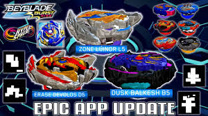 Maybe you would like to learn more about one of these? Epic New Beyblade Burst App Update Zone Luinor L5 Dusk Balkesh B5 Erase Devolos D5 Qr Codes Youtube
