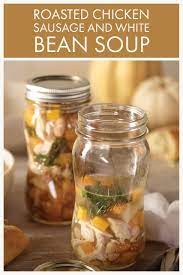 Roasted Chicken Sausage And White Bean Soup Canning Soup Recipe Canning Soup Recipes Canning Soup Canning Recipes
