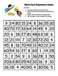 Multiplication Math Fact 1 10 Superhero Game Math Facts Math Games For Kids Multiplication Math Facts