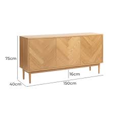 Temple & Webster 150cm Dion Herringbone Oak Wood Sideboard