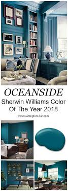 Bright colors for diy painting projects. Sherwin Williams Oceanside Color Of The Year 2018 Setting For Four