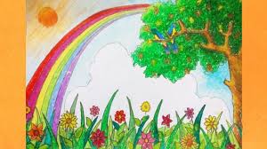 How To Drawing Rainbow Scenery Landscape Coloring Art Artist Howto Painting Sketch Pencil Learn Rainbow Drawing Drawings Beautiful Scenery Nature