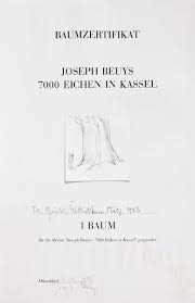 Was sind die 7000 eichen? Baumzertifikat Joseph Beuys 7000 Eichen In Kassel Von Joseph Beuys Kaufen Verkaufen Van Ham Kunstauktionen