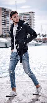 18 Street Style Biker Jacket Outfit Ideas For Men In 2019 Biker Jacket Outfit Leather Jacket Outfit Men Black Leather Jacket Outfit