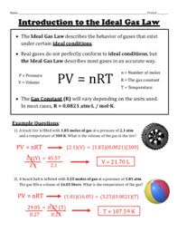 The value of r varies with the units chosen: Ideal Gas Law Worksheet Teachers Pay Teachers