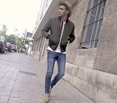 Ha Ter Zara Military Green Bomber Jacket Zara White Tee Pull Bear Blue Jean Chelsea Boots Fashion Mensf Mens Fashion Casual Mens Fashion Jeans Menswear