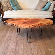 Anya & niki stylecraft badang carving natural wood edge teak contemporary coffee cocktail table with clear lacquer finish and metal hairpin legs for woodshine mid century modern coffee table japanese floor tea table trapezoidal solid rubber wood sofa tables with storage natural 47inch. Live Edge Cherry Knot Coffee Table Coffee Table Live Edge Coffee Table Coffee Table Wood