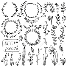From floral wreaths for monthly front or cover pages to borders. Bullet Journal Hand Drawn Vector Elements For Notebook Diary Royalty Free Cliparts Vectors And Stock Illustration Image 116729320