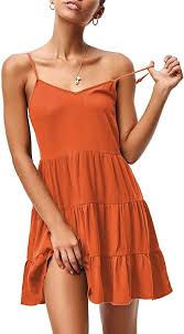 Zjct Womens Summer Sleeveless Dresses Spaghetti Strap Ruffle Loose Mini Dress Backless Pl In 2020 Womens Sleeveless Dress Summer Dresses For Women Casual T Shirt Dress