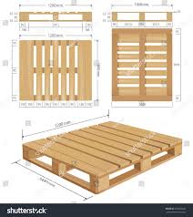 American Wooden Pallet In Perspective Front And Side View With Dimensions Wood Pallet Dimensions Pallet Furniture Designs Pallet Dimensions