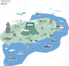 Jeju volcanic island and lava tubes. Jungle Maps Tourist Map Of Jeju Island