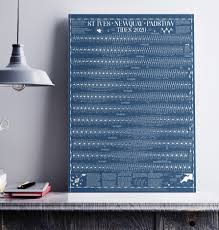 2020 St Ives Newquay Padstow North West Cornwall Tide Wall Chart
