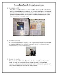 4 abbreviations 6 glossary of. Genre Book Report Sharing Project Ideas 1 Newspaper Article