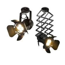 Vintage Black Greek Scissor Adjustable Led Semi Flush Spotlight Ceiling Light Ebay