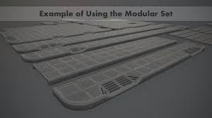 Sidewalk Modular Set 3 Color Option 3d Model Modular Settings Color Options