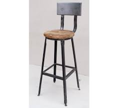 Hauteur assise réglable de 64 à 86 cm. Chaise De Bar Industrielle Bois Et Metal Atelier Gray 7013