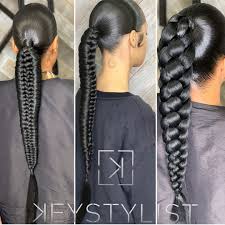 The braided ponytail is all about creativity. Kesha L On Instagram Which One Would You Wear To Nyfw Picture 1 2 Or 3 Instagram Ke Hair Ponytail Styles Braided Ponytail Hairstyles Braided Hairstyles