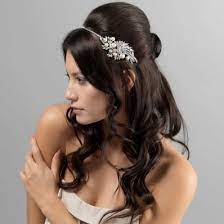 Wedding Hair Half Up And Half Down With Side Tiara Wedding Hair Bangs Hair Styles Side Tiaras
