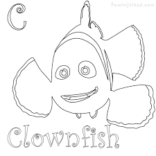 C For Clownfish Coloring Pages Printable Fish Coloring Page Clown Fish Animal Coloring Pages
