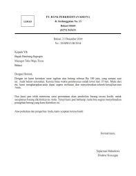 Contoh Surat Teguran Nasabah