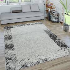 Tapis anthracite rectangulaire, l.150 x l.200 cm jana gris et blanc. Tapis Kurzflor Salon Tapis Abstrait Moderne Design Tapis Noir Gris Blanc Tapis Et Moquettes
