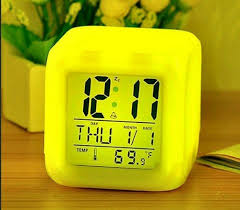 2.7 out of 5 stars with 30 ratings. Rectangular Led Color Changing Digital Alarm Calendar Temperature Clock Size 7 5 X 7 5 X 7 5 Cms Rs 120 Piece Id 22485060830